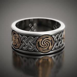 Temu Vintage Handmade Silver Copper Thai Silver-plated Ring, Viking Amulet, Pair Ring, Nordic Dragon Totem Open Ring